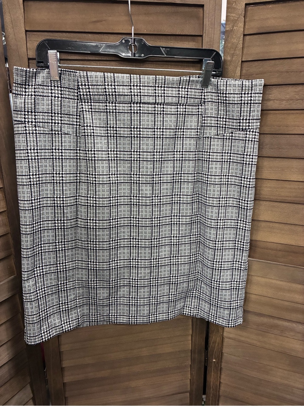 Michael Kors Black and White Plaid Pencil Skirt
